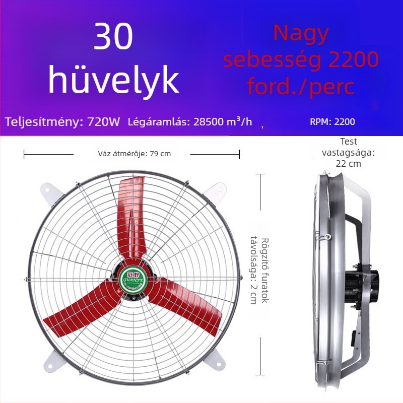 Ipari kategóriájú, nagy teljesítményű, csendes kipufogóventilátor konyhai szellőztetéshez