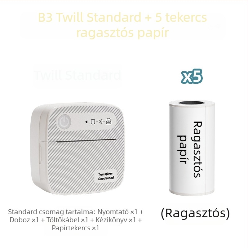 B3 twill-stílusú termális címke nyomtató, tintamentes nyomtatás, testreszabható logó