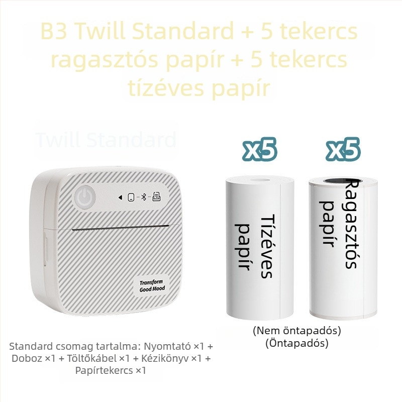 B3 twill-stílusú termális címke nyomtató, tintamentes nyomtatás, testreszabható logó