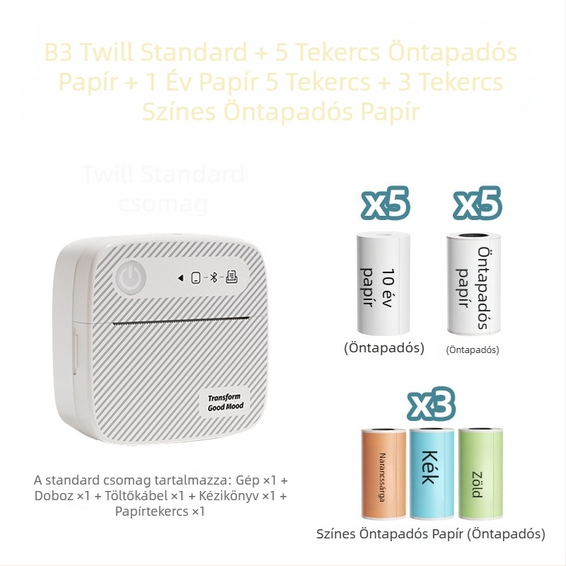 B3 twill-stílusú termális címke nyomtató, tintamentes nyomtatás, testreszabható logó
