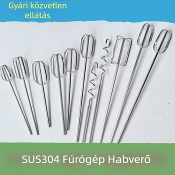 Keverőfej elektromos fúróhoz — 304 rozsdamentes acél keverőnyél, 12 szálas keverőfej, a tejszín és tojásfehérje felveréséhez