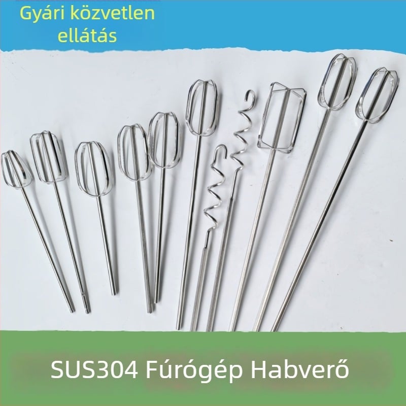 Keverőfej elektromos fúróhoz — 304 rozsdamentes acél keverőnyél, 12 szálas keverőfej, a tejszín és tojásfehérje felveréséhez