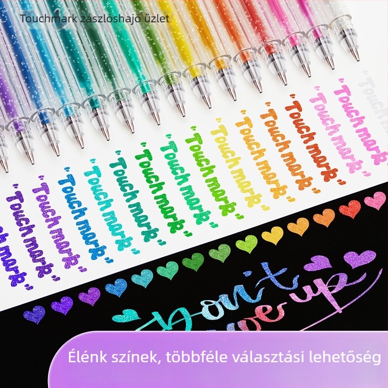 Touchmark zselés toll csillogó hatású – DIY graffiti, naplóírás és rajzolás, diákok számára
