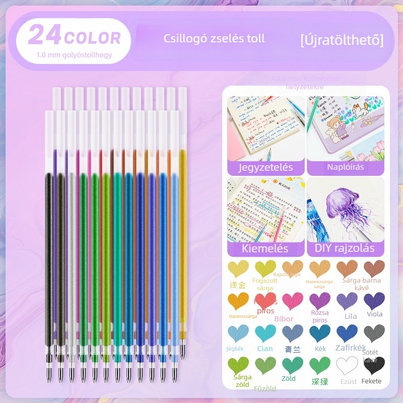 Touchmark zselés toll csillogó hatású – DIY graffiti, naplóírás és rajzolás, diákok számára