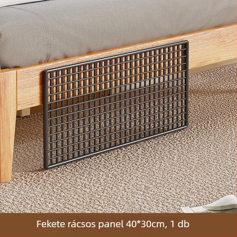 Hálószobai ágy alatti védőpanel — macska elleni védelem, vasdróthálós réseket blokkoló panel, ablakpárkány védő