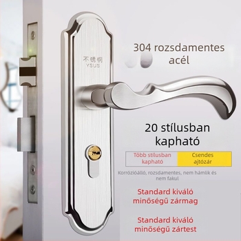 304 rozsdamentes acél ajtózár, három darabos ajtó fogantyú készlet, beltéri univerzális fogantyú, fa ajtózár
