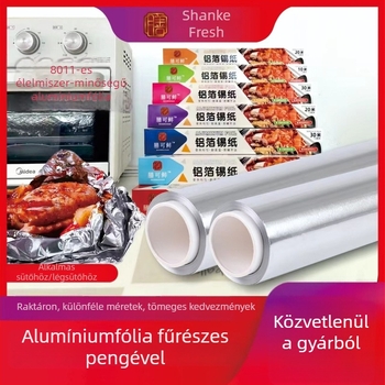 Élelmiszer-minőségű alumínium fólia tekercs - 30 cm × 5 m, 10 mm, magas hőmérséklet-tűrés, barbecue és légsütő használatra, kereskedelmi használat, biodegradálható
