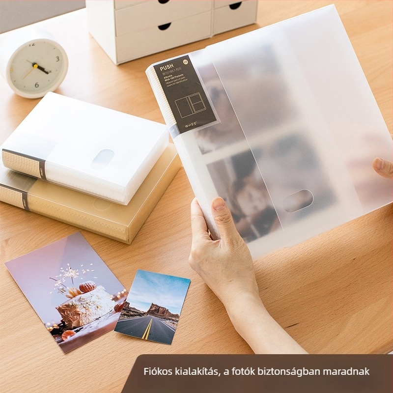 Átlátszó Polaroid fotóalbum védőtokkal, 3/4/5/6 hüvelykes képekhez és képeslapokhoz