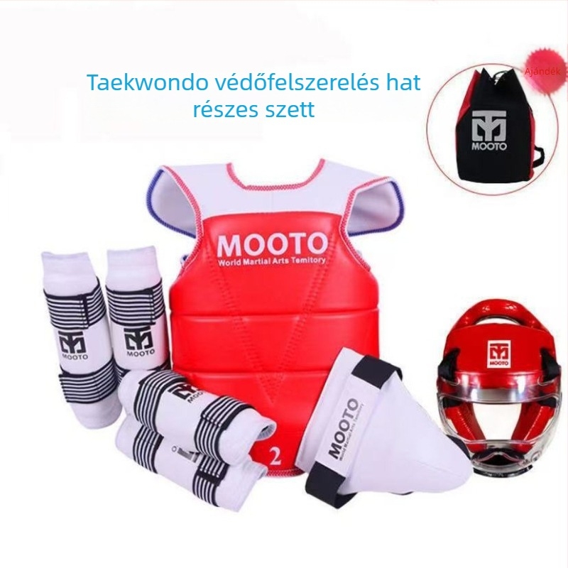 Taekwondo gyerekeknek védőfelszerelés – 5 vagy 8 részes készlet fej-, derék-, könyök-, sípcsont-, váll-, térd- és boka védőkkel