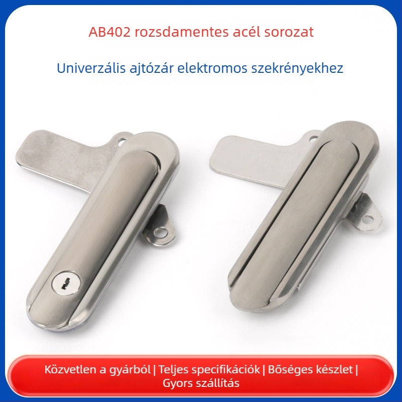 AB402 Lapos panelzár elektromos szekrényekhez, cinkötvözetű ajtózár elosztószekrényekhez
