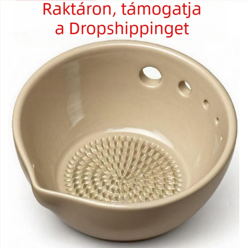 Kerámiás fokhagymaprés és gyömbérpaszta őrlő levél eltávolító funkcióval, kreatív őrlő eszköz és fokhagyma fűszernövényes tál