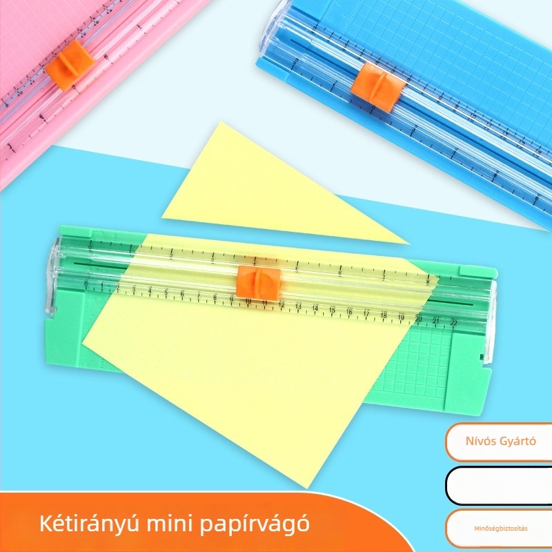 Hordozható A5-ös papírvágó – DIY naplózáshoz és irodai használathoz, mini fotóvágó gyerekeknek
