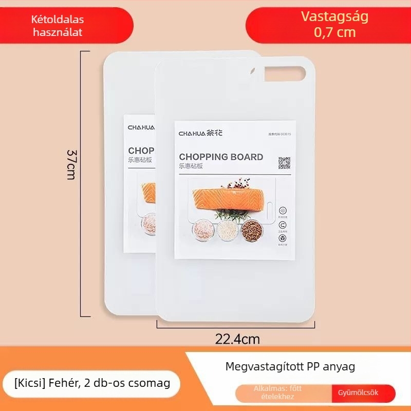 Camellia műanyag vágódeszka, kétoldalas, ultra vékony, könnyű, penész- és baktériumellenes