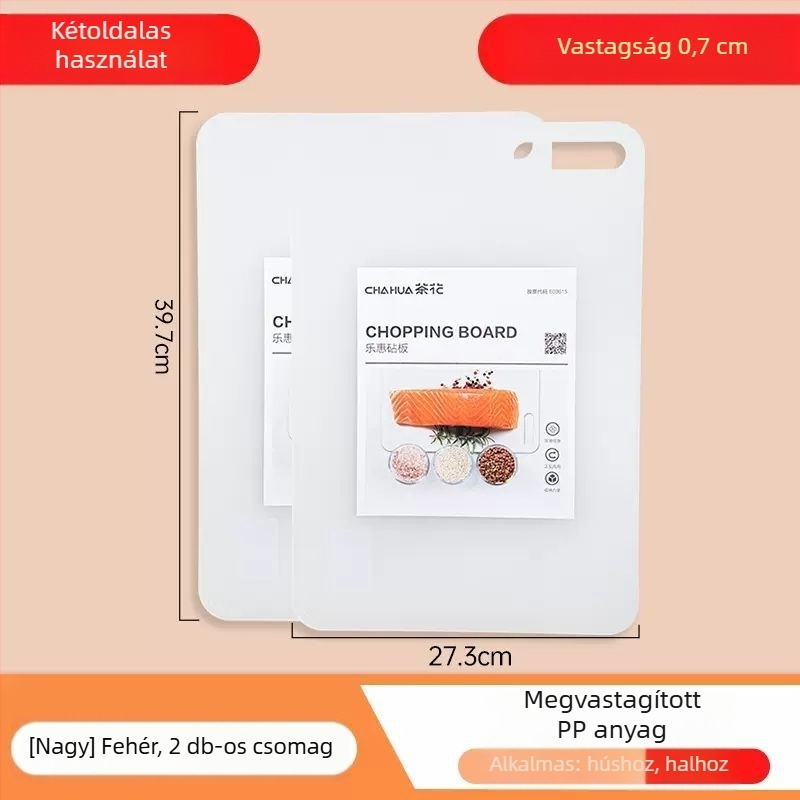 Camellia műanyag vágódeszka, kétoldalas, ultra vékony, könnyű, penész- és baktériumellenes