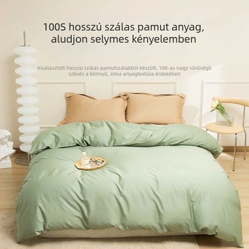 Kiváló minőségű hosszú szálú pamut satin gumis lepedő matracvédővel, egyszínű