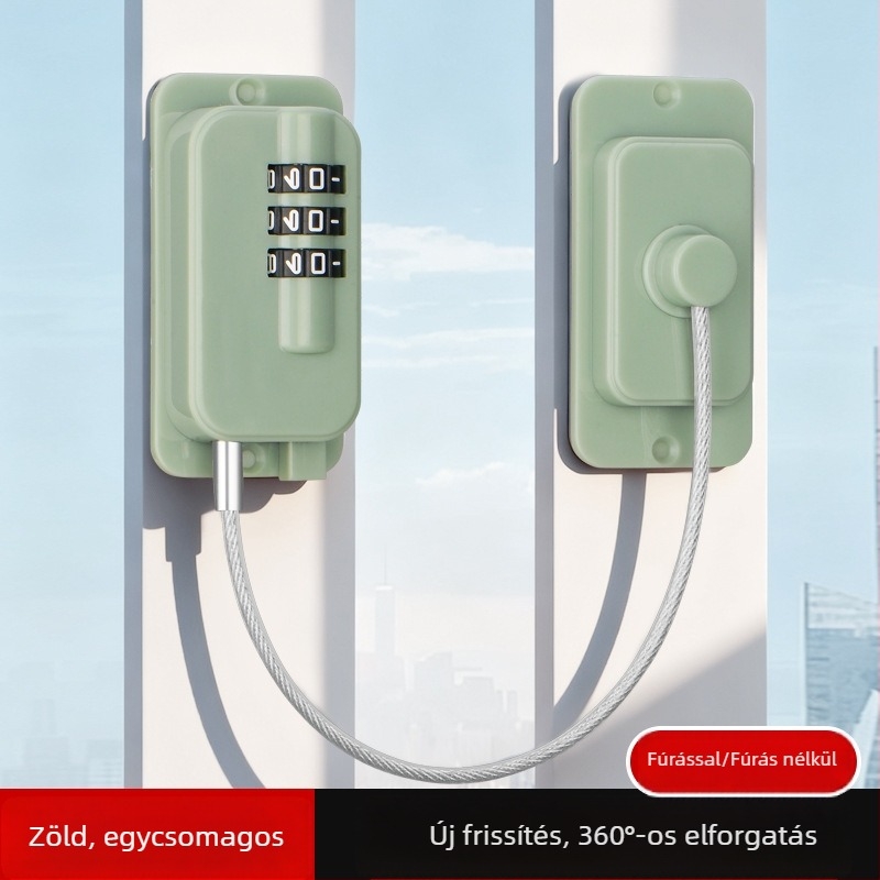Fúrás nélküli hűtőszekrényzár parollal, lopás elleni védelemmel, szekrényekhez, fiókokhoz, tolóajtókhoz és gyerekzárhoz