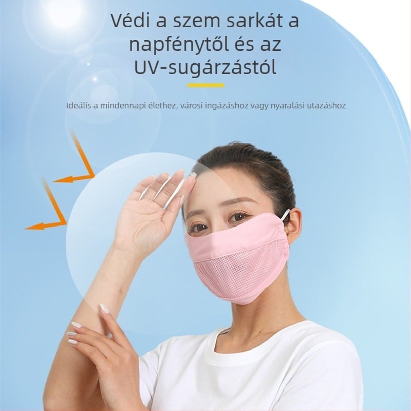Perforált, lélegző szemvédő és napsütés elleni maszk, fülhurokkal, vékony fazon, nőknek