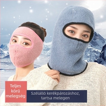 Téli szélvédett, meleg maszk hosszított arcfedővel és fülvédővel – teljes arcmaszk motorozáshoz és síeléshez