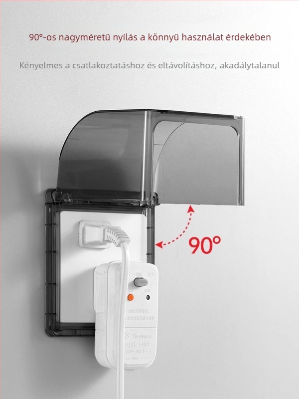 Szögletes ötpólusú vécécsatlakozó, vízálló doboz, kiemelt eltolással és öntapadós védőfedél