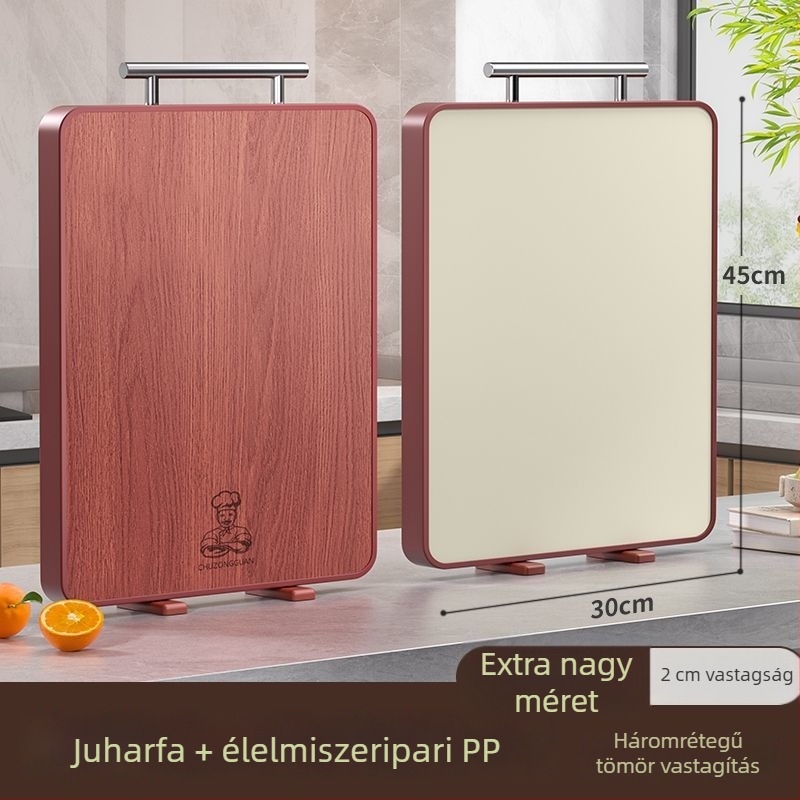 Ebonyfa vágódeszka, antibakteriális és penészálló, élelmiszer-minőségű, kétoldalas, a konyhában.