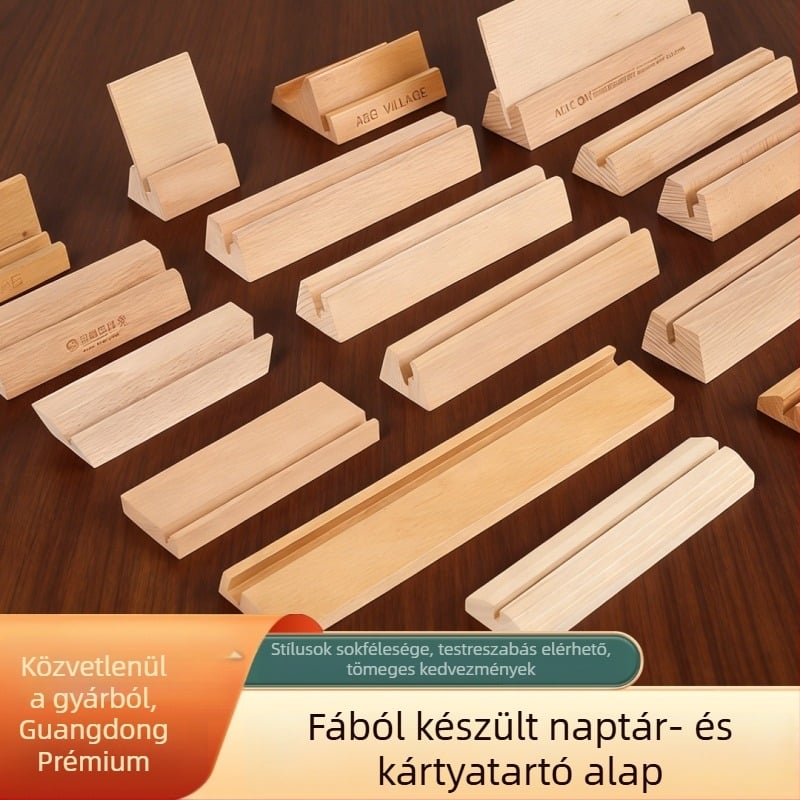 Szilárd fa alapú kártyatartó és poszterállvány, naptár-kijelző, menü címkék és sütési címkék tartója