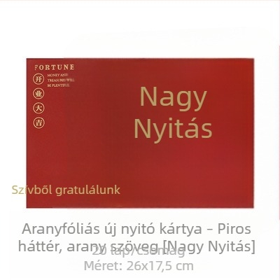 Aranyozott üdvözlőlap üzleti megnyitókra és ünnepségekre, virágkosár motívummal, költözéshez kártya, friss virágok csomagolóanyagok