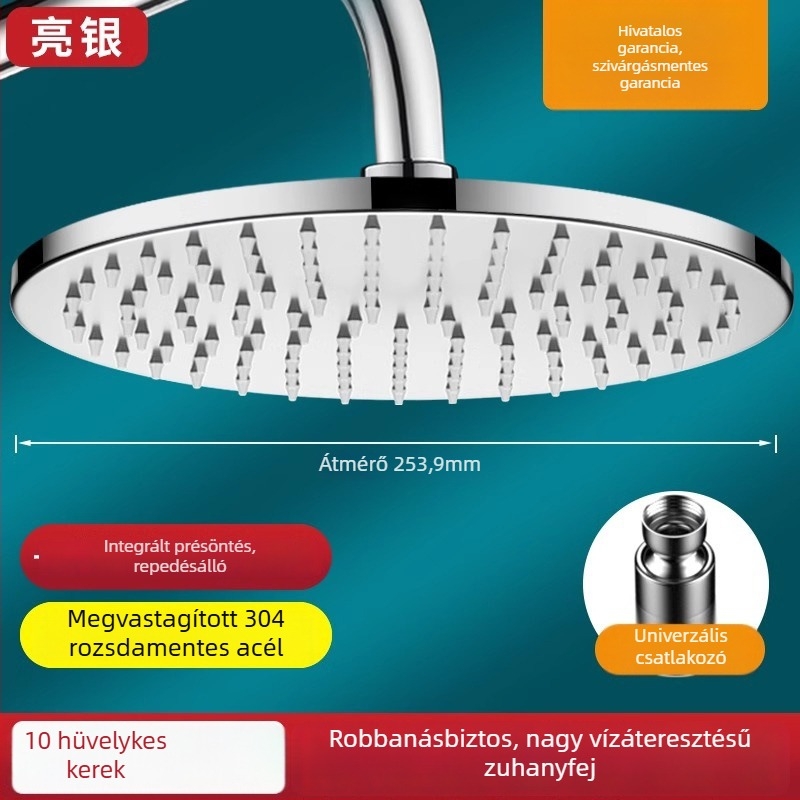304 rozsdamentes acél zuhanyfej, nagy nyomású esőzuhany, forgatható állvány, egyfejes