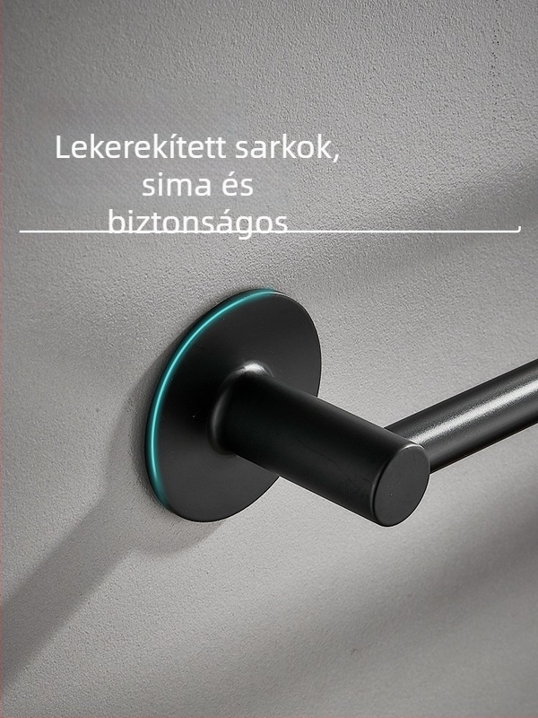 Fúrás nélküli törölközőtartó, fürdőszobai falra szerelhető, 80 cm, alumínium ötvözet, 2 darabos készlet
