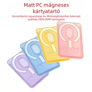 Átlátszó PC matt mágneses kártyatartó állvány iPhone-hoz, színes kártyatartóval