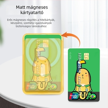 Átlátszó PC matt mágneses kártyatartó állvány iPhone-hoz, színes kártyatartóval