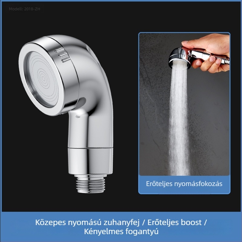 Hordozható nyomásos zuhanyfej nagy hatékonyságú szűrővel, ABS körkörös fej, elektroplakolt bevonat