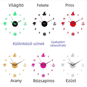 Kerek falióra hálószobába és nappaliba, világító, csendes járású, modern dekoratív dizájn