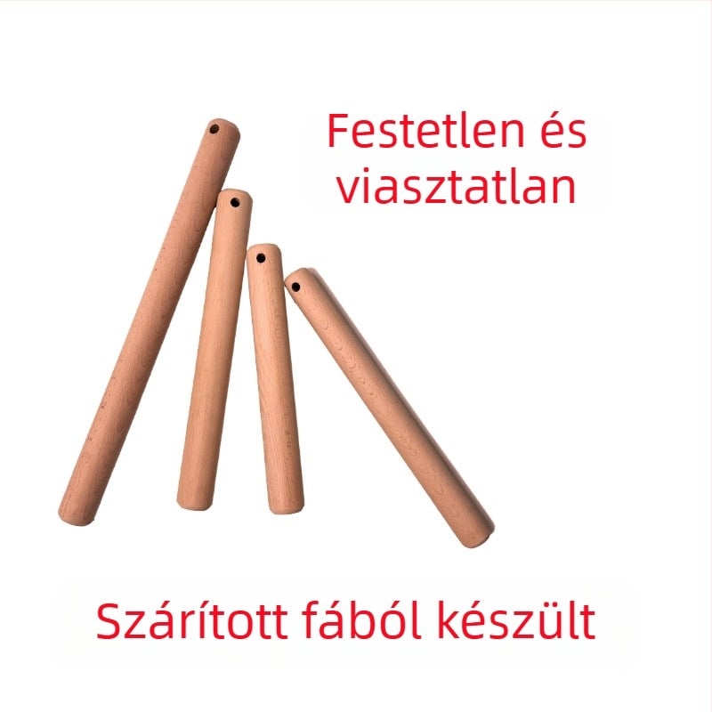 Bükkfából készült nyújtófa akasztóval, otthoni és professzionális sütéshez, szöveges logó nyomtatására alkalmas