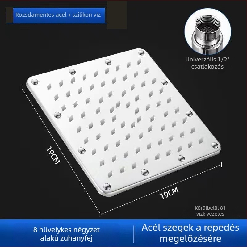 Erőteljes nyomású, nagy esőzuhany-fej, felső permetezés, egyfejű, rozsdamentes acélból