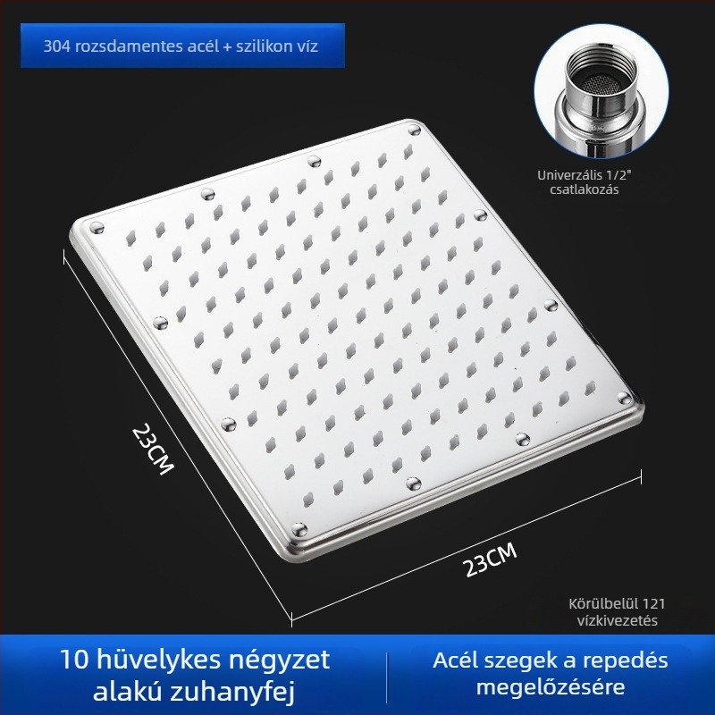 Erőteljes nyomású, nagy esőzuhany-fej, felső permetezés, egyfejű, rozsdamentes acélból