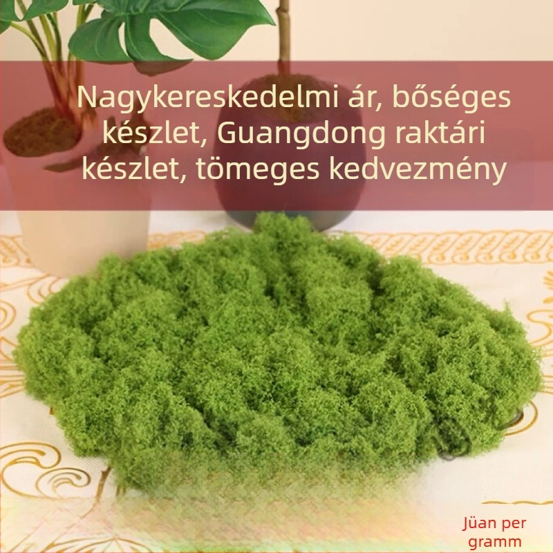 Műmohás talajtakaró dekoráció, szintetikus fű és velúrhatású növények, mini tájak növényei, magas realisztikus megjelenés