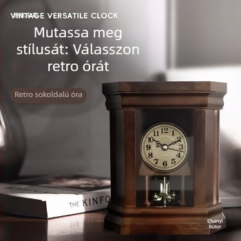Kínai stílusú antik asztali óra hálószoba és nappali számára, retro dekoratív asztali óra