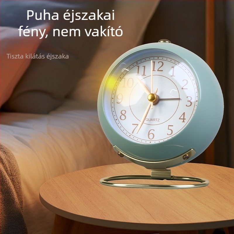 2025 kompakt luxus ébresztőóra diákoknak, egyszerű retro dizájn, asztali és éjjeli használatra, csendes működés