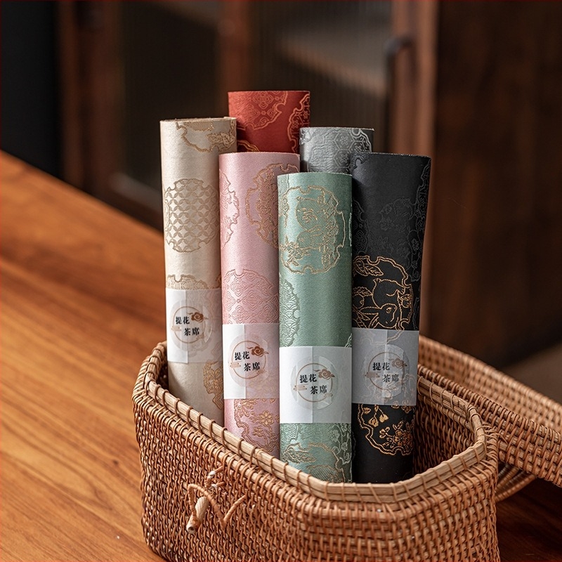 Brokát Jacquard asztali futó, kínai Zen stílusú, vízálló, hosszú, kétoldalas