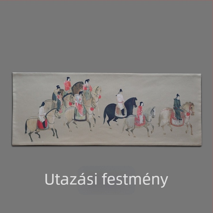 Pamut teaalátétek antik festmény motívummal, teához való alátétek, asztali futó, teaceremónia alátét, teáskészlet, teás asztal, teás állvány