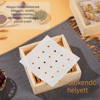 Gőzölőpapír – téglalap és négyzet alakú, tapadásmentes, szilikonolajos sütőpapír gőzöléshez, zsemle és gőzölt kenyér számára