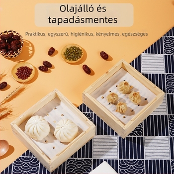 Gőzölőpapír – téglalap és négyzet alakú, tapadásmentes, szilikonolajos sütőpapír gőzöléshez, zsemle és gőzölt kenyér számára