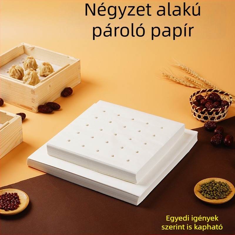 Gőzölőpapír – téglalap és négyzet alakú, tapadásmentes, szilikonolajos sütőpapír gőzöléshez, zsemle és gőzölt kenyér számára