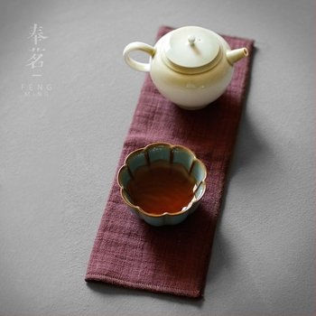 Pamut és len tea törlő kendő, téglalap alakú, nedvszívó, egyrétegű, kínai stílusú Kung Fu Zen, retro dizájn
