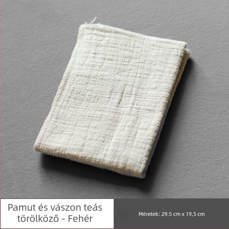 Pamut és len tea törlő kendő, téglalap alakú, nedvszívó, egyrétegű, kínai stílusú Kung Fu Zen, retro dizájn