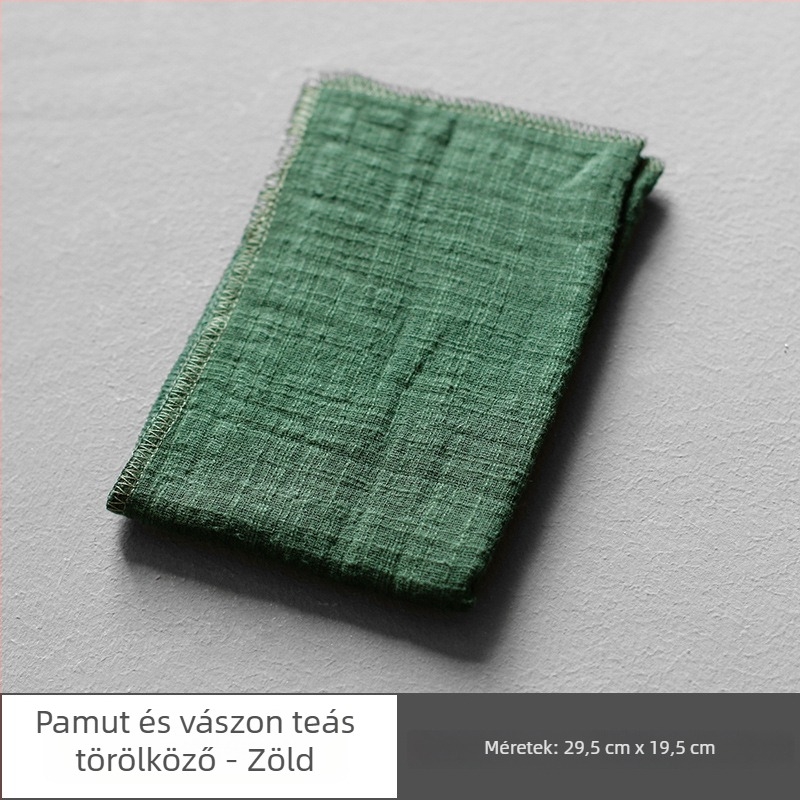 Pamut és len tea törlő kendő, téglalap alakú, nedvszívó, egyrétegű, kínai stílusú Kung Fu Zen, retro dizájn