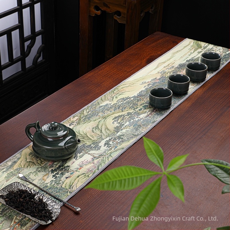 Zen ihletésű vízálló velúr teaasztali matrac digitális nyomással – 120×20 cm