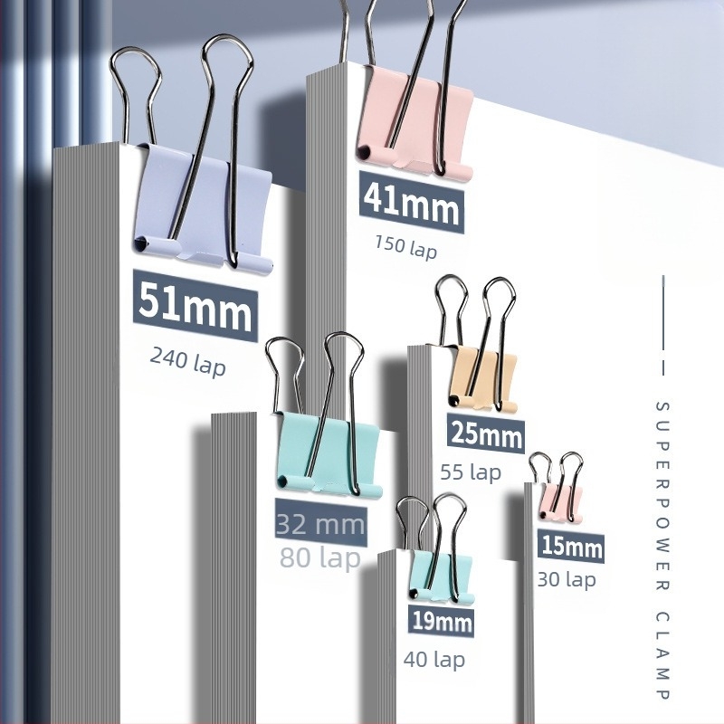 True Color Morandi hosszú farkú klipsz, fém jegyzetfüzetekhez és dokumentumokhoz, Főnix farok dizájn