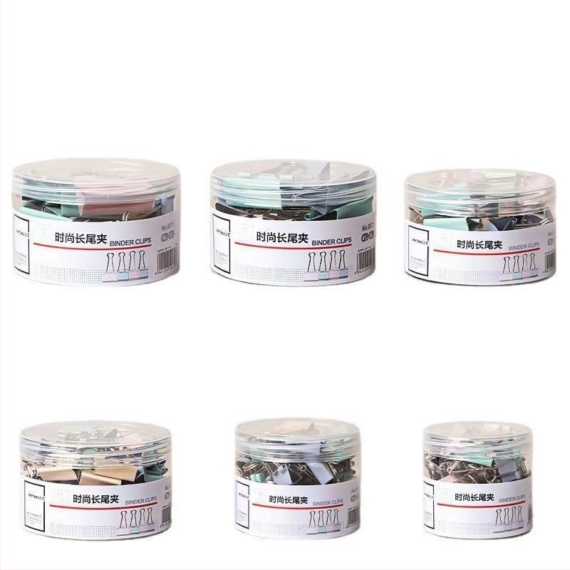 Színes iratcsipeszek rozsdamentes acélból, 15 mm, 60 darabos készlet, irodai kellékek, vastagított kivitel