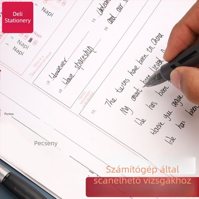 Deli vizsgás toll V1 – kattintható neutrális toll diákoknak, gyorsan száradó tinta, fekete